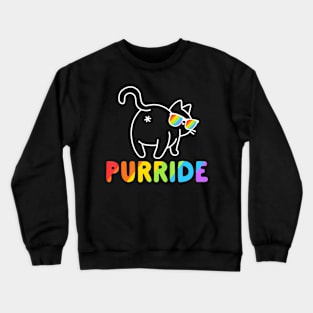 Purride Cat Gay LGBT Pride  Women Men Crewneck Sweatshirt